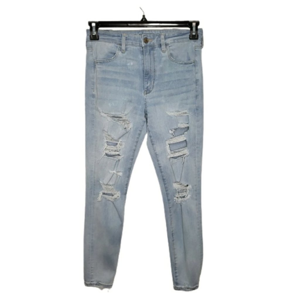 AMERICAN EAGLE blue super hi-rise jegging size 6